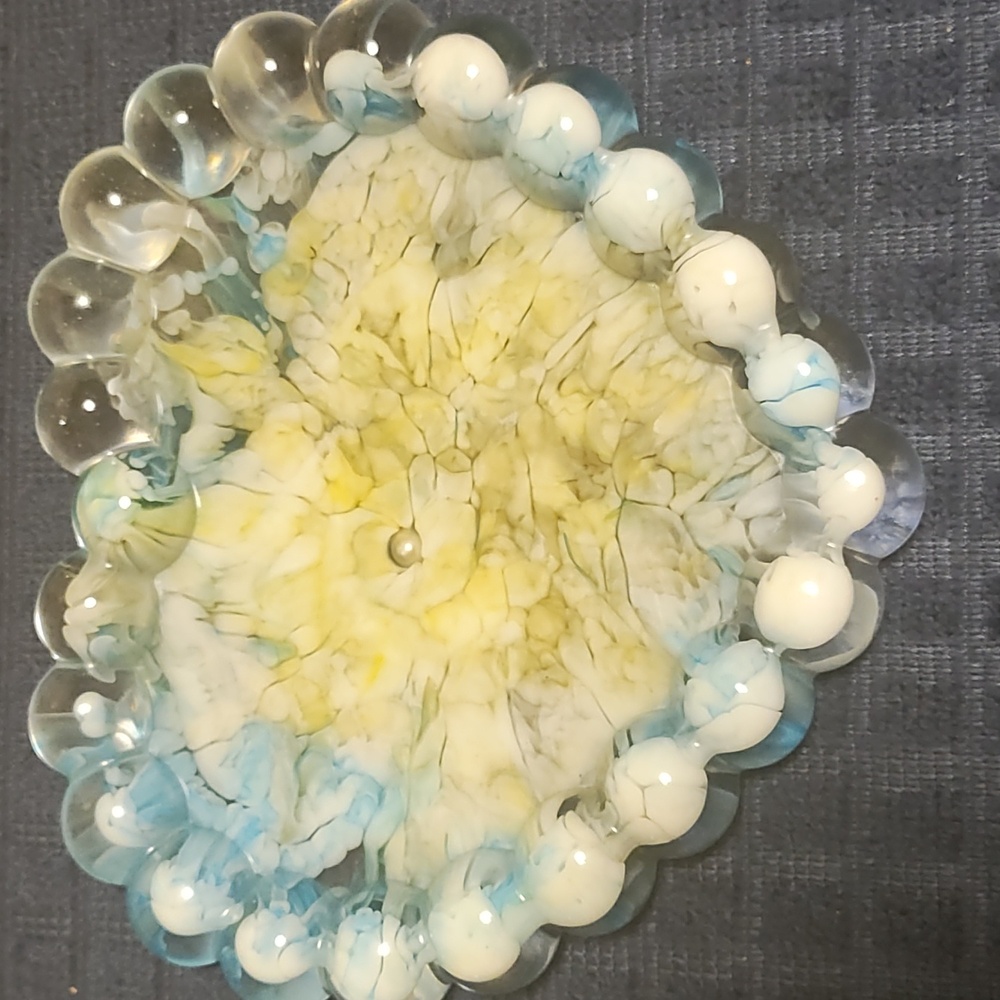 Abstract Blue and Green Art Pearl Coaster